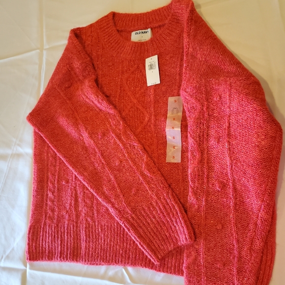Old Navy Sweater rust orange NWT Cable Knit - Picture 3 of 3
